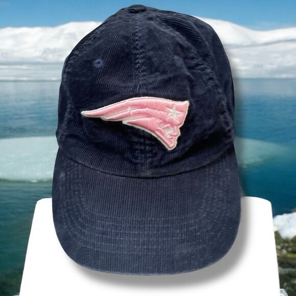 New England Patriots Corduroy Hat Blue Cotton Adjustable NFL Cap Womens Football - Picture 4 of 12